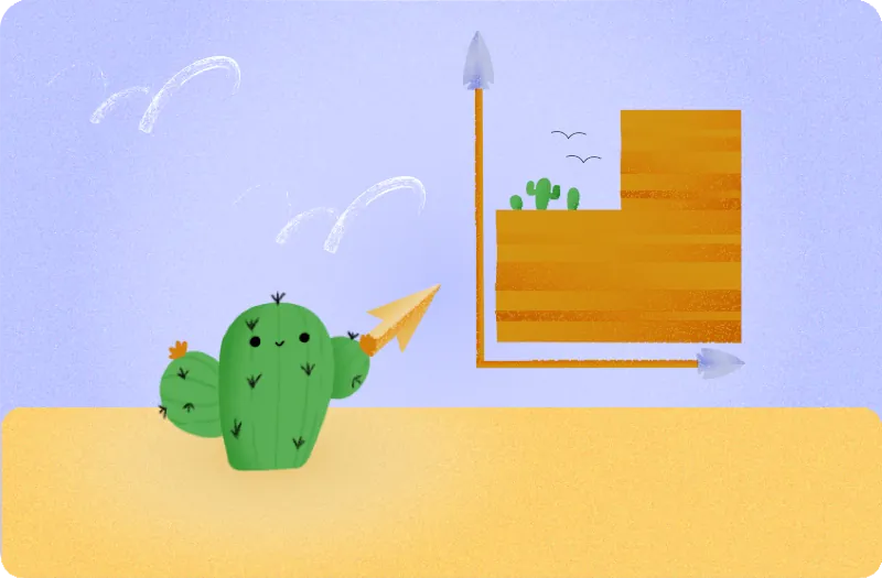 Cactus met grafiek